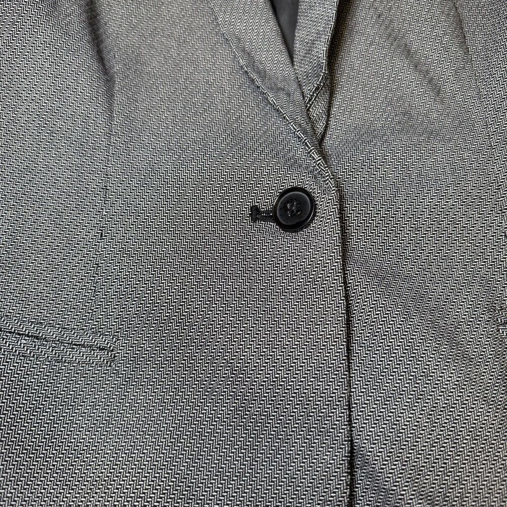 Apt 9 Womens Size 14 The Torie Blazer Gray Herringbone One Button Jacket Career - Picture 11 of 14